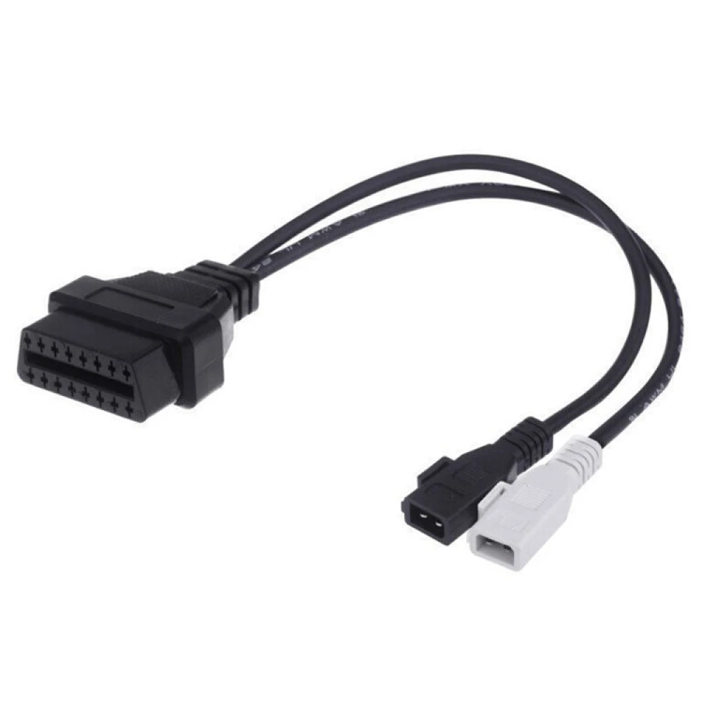 OBD2 2x2 till 16-pin kabel kompatibel med VW Audi Seat Skoda VAG adapter