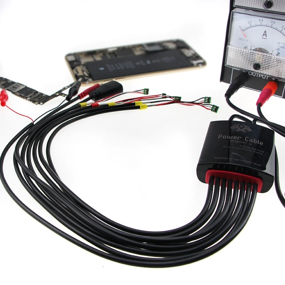 Specialkabel för strömförsörjning med batterikontakter för iPhone 7, 6S och Samsung