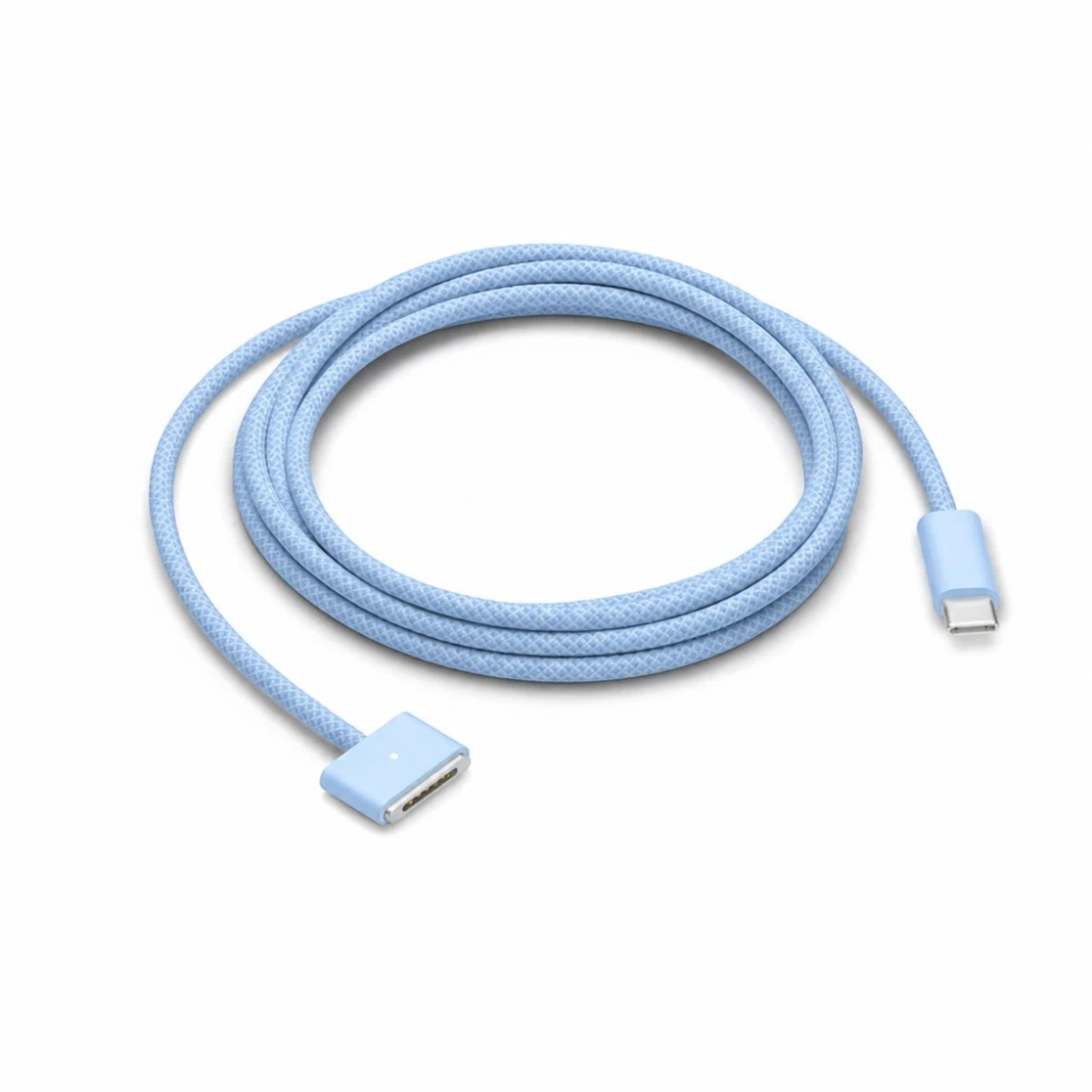 USB-C till MagSafe 3 140W-kabel för MacBook Pro och Air – 2 m flätad, Sky Blue