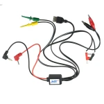 Excel kabel för reglerbar nätaggregat med USB, krokodilklämmor och clips