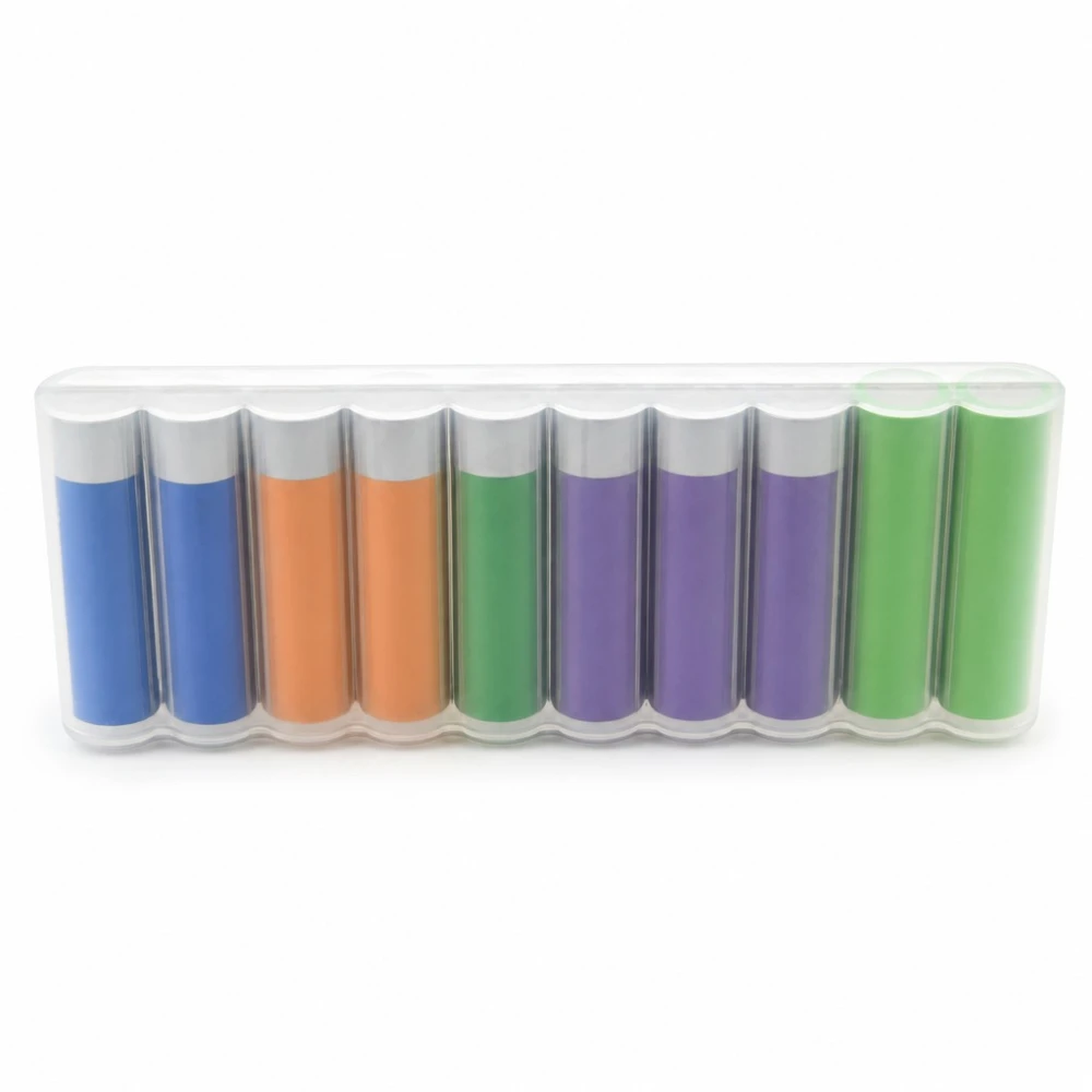 Batterihållarlåda 10× 18650 Transparent Plast Stor Kapacitet