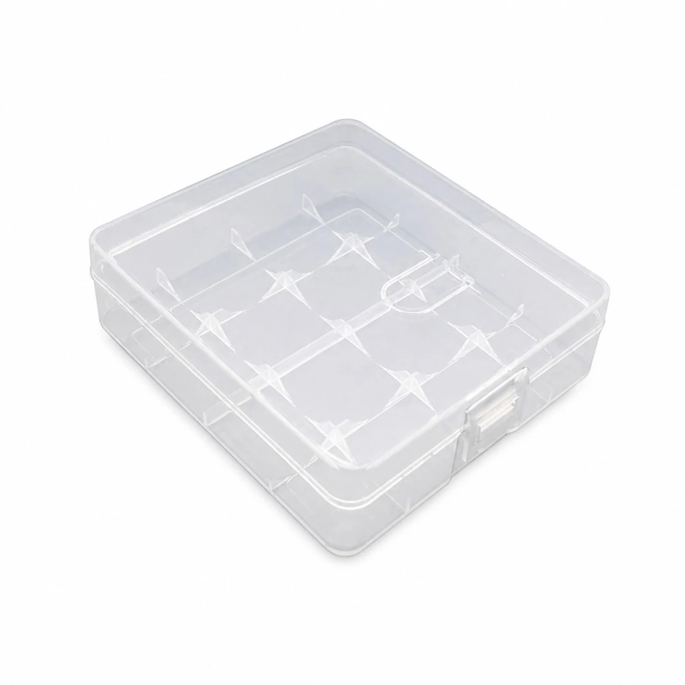 Batterihållare 4× 18650 Transparent Plast Förvaring Skydd