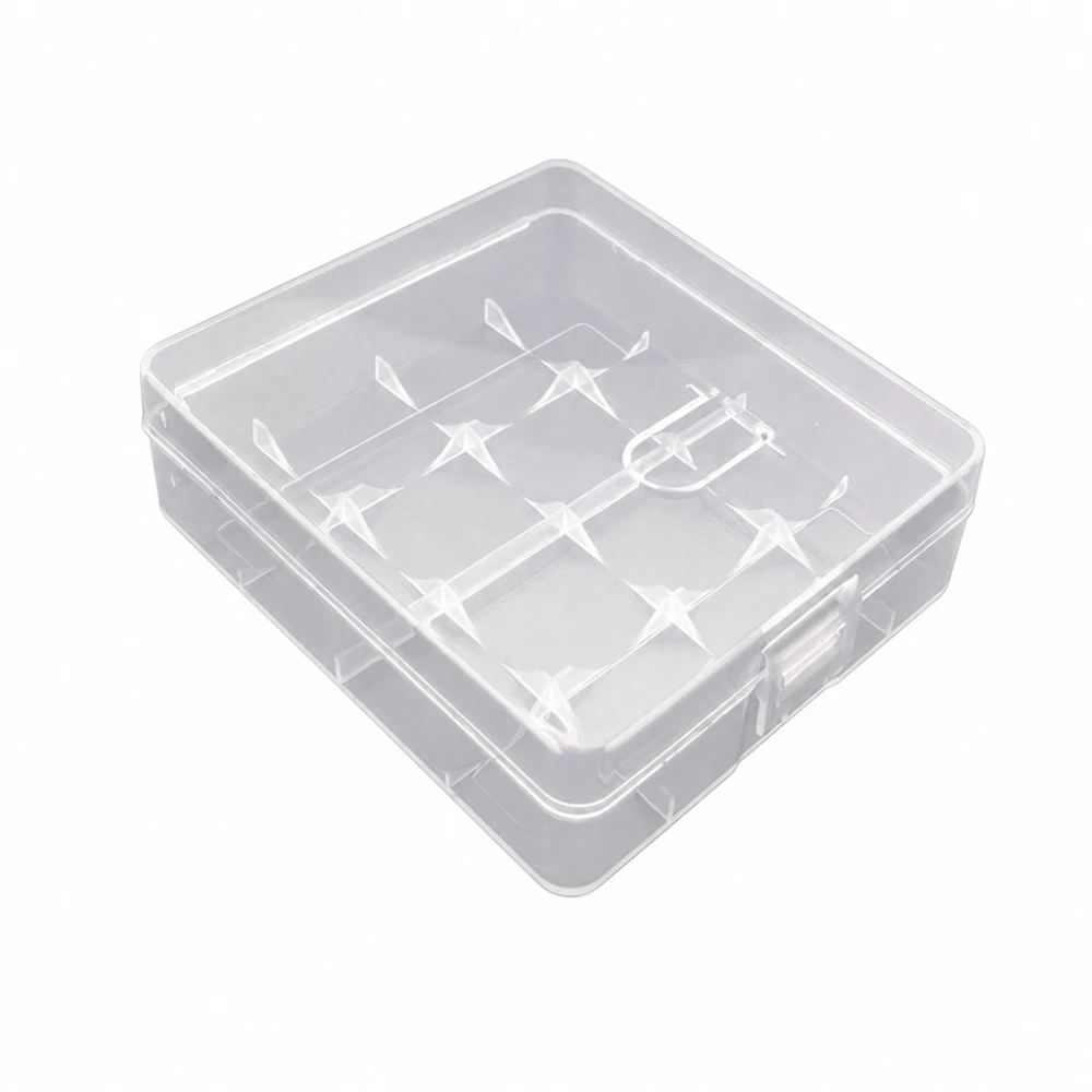 Batterihållare 4× 18650 Transparent Plast Förvaring Skydd