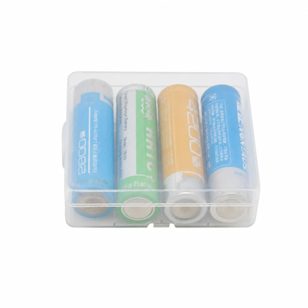 Batterihållare 4× 18650 Transparent Plast Förvaring Skydd