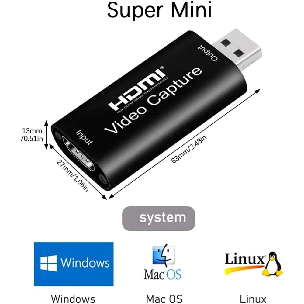 Tarjeta capturadora HDMI USB conectada a consola de juegos PS4