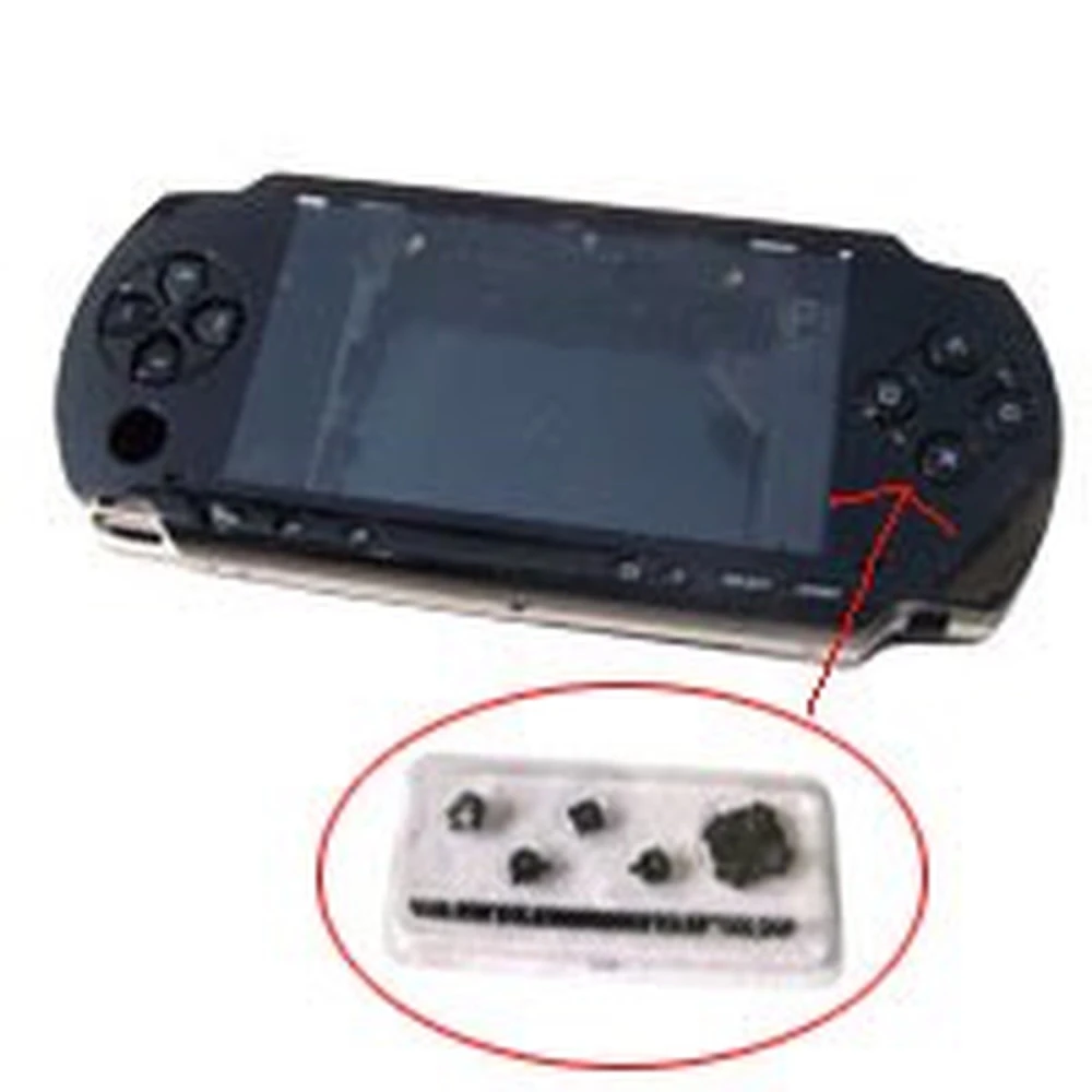 Komplett skal till PSP 2000 Slim svart med knappar för reparation