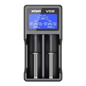 satkit XTAR VC2 universalladdare för Li-Ion-batteri med LCD
