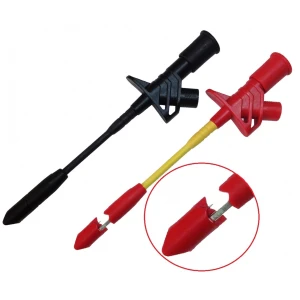 Isolerade klämmor för kabeltest i bil med banankontakt