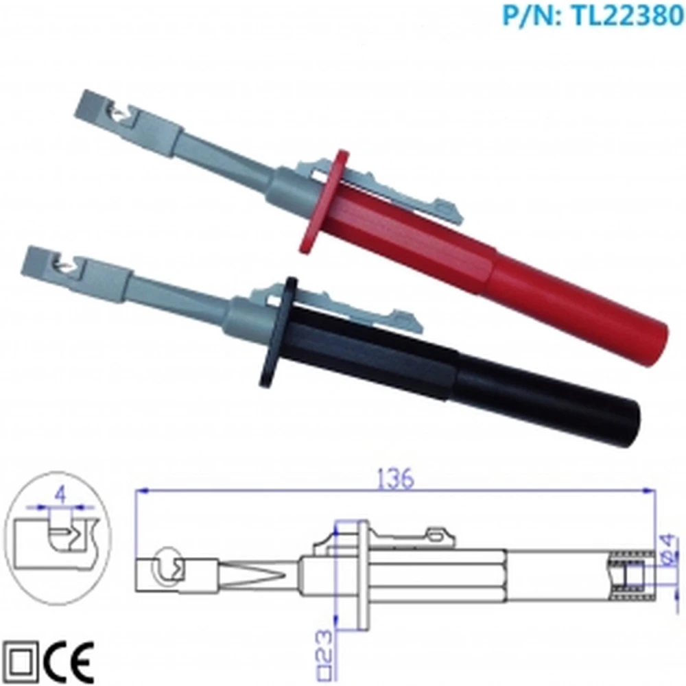 Isolerade krokklämmor catIII med banankontakt TL22380 Amass