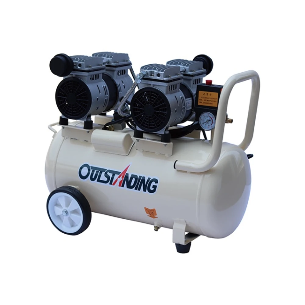 Compresor aire silencioso sin aceite 50L OTS550W x 2-50L en garaje