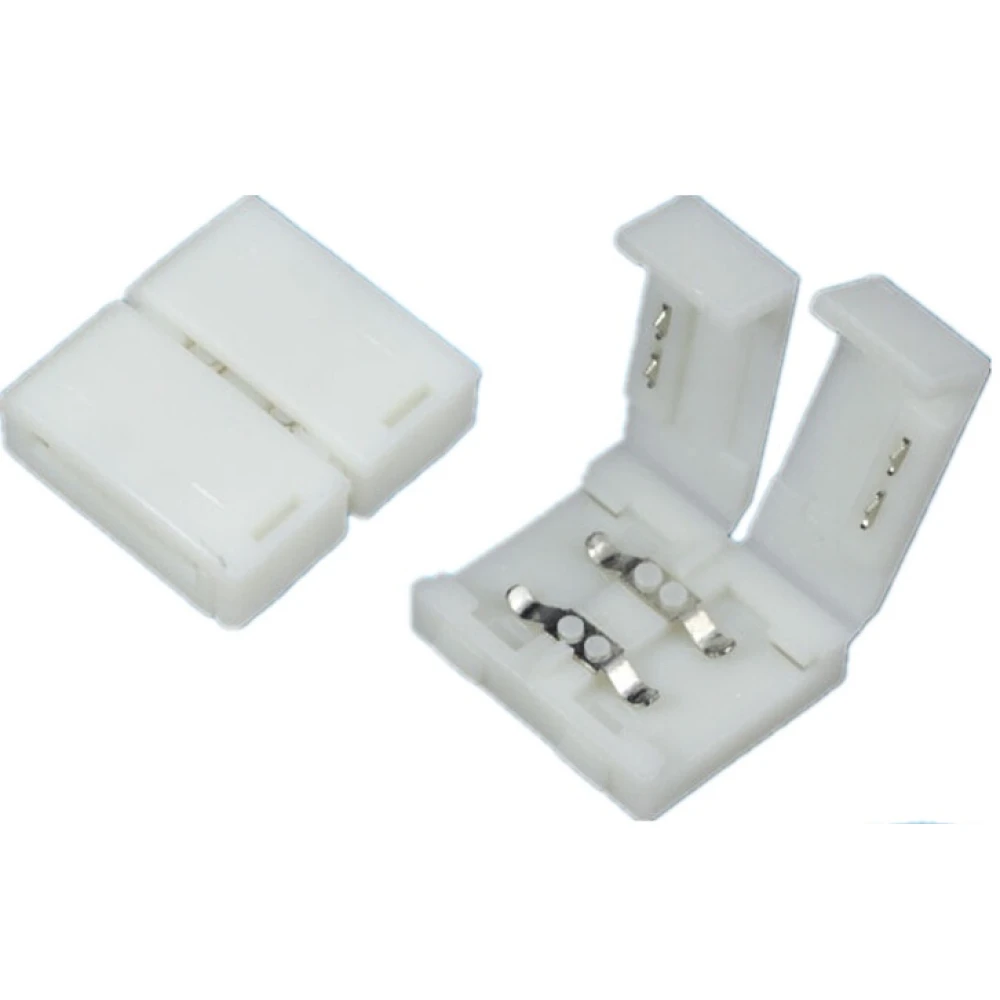 Detalle del conector LED 2 pin 10mm 5050 para tiras LED en uso