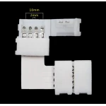 Vista lateral del conector LED forma L 4 pin 10mm 5050 RGB