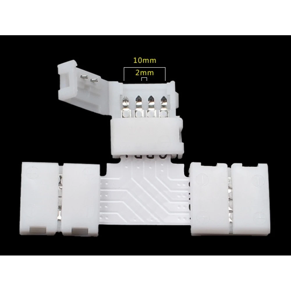 LED T-kontakt 4-pin 10mm 5050 RGB för LED-list YourLed