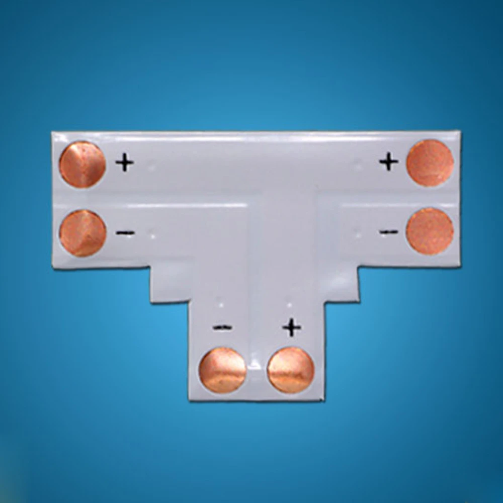 T-kontakt 3528 8mm 2-pol för RGB LED-list - Lödfria adapter