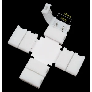 LED-klämkontakter X-form 10mm 2-pin 5050 RGB för LED-remsor