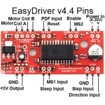 Imagen del controlador Easydriver V4.4 A3967 para motores paso a paso compatible Arduino con conexiones visibles