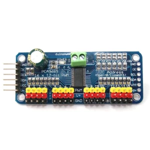 PCA9685 servo­kontroller 16 kanaler, 12-bitars PWM I2C för Arduino