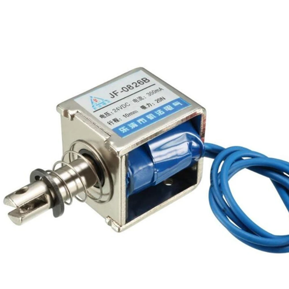 24V solenoid push pull JF-0826B med fjäderretur