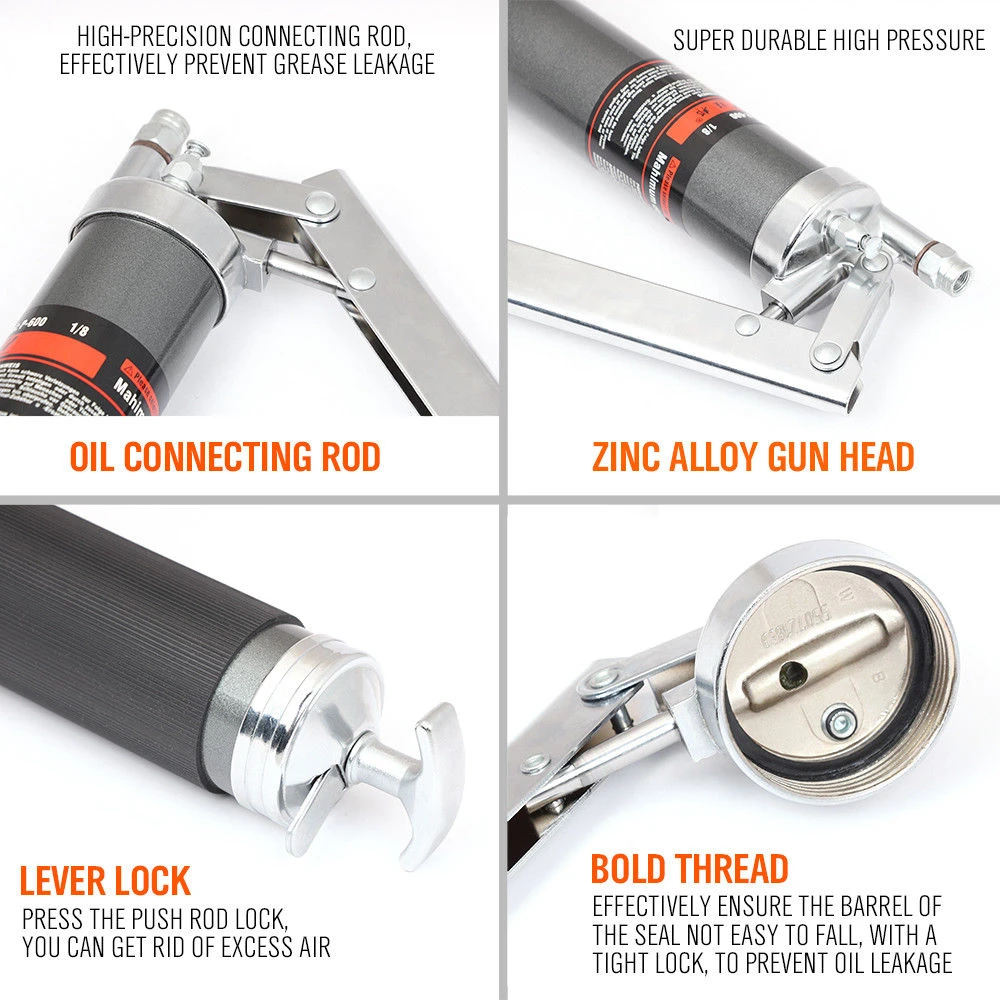 Manuell fettspruta 600ml med fettspruta och högtrycksslang