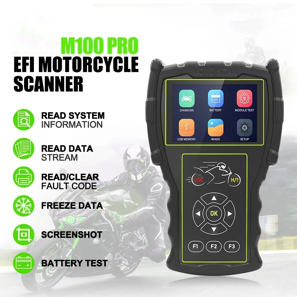 MC OBD-diagnosskanner JDiag M100 Pro för KTM Honda Yamaha Kawasaki BMW