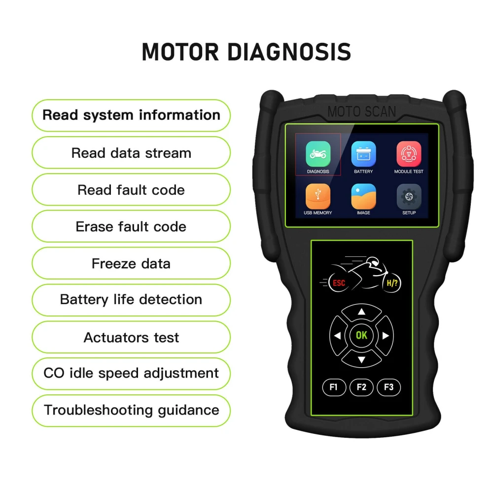 MC OBD-diagnosskanner JDiag M100 Pro för KTM Honda Yamaha Kawasaki BMW