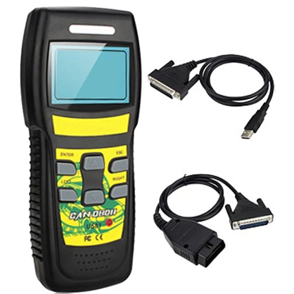 OBD2-skanner U581 - CAN OBDII/EOBDII diagnosverktyg Satkit