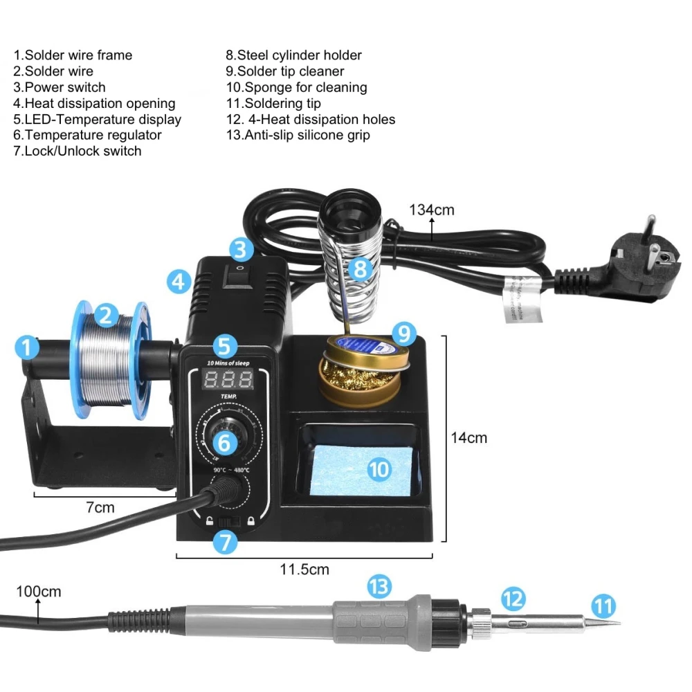 Digital lödstation Mlink S1 60W med LED-display och temperaturlås