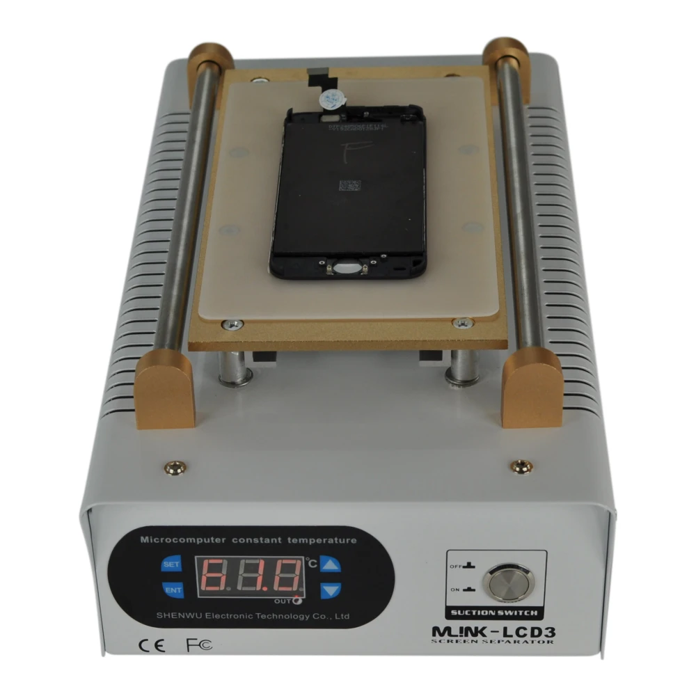 Detalle de la estación separador Mlink LCD3 con lámina de silicona y herramienta