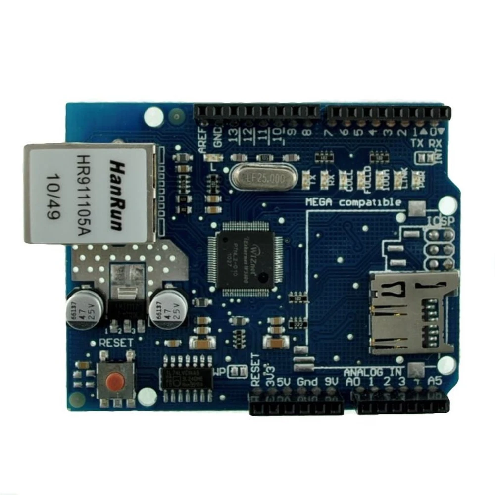 Ethernet Shield W5100 kompatibel med Arduino för Arduino UNO och MEGA