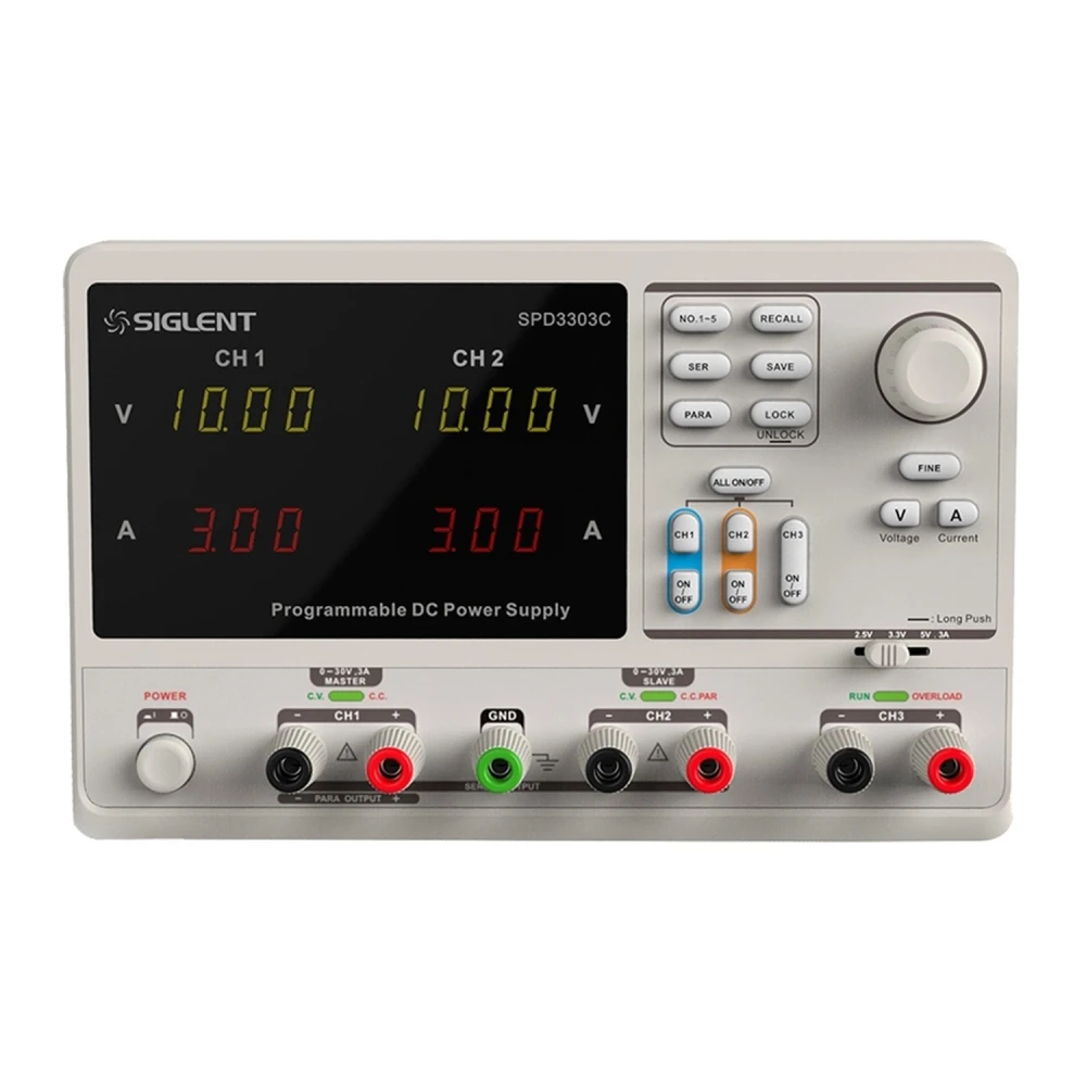 Siglent SPD3303C laboratorienätaggregat 0-30V med 3 utgångar och PC