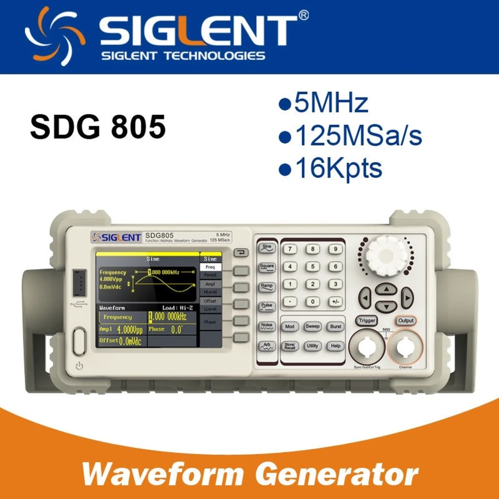 Siglent SDG805 funktionsgenerator 5MHz med EasyPulse-teknik