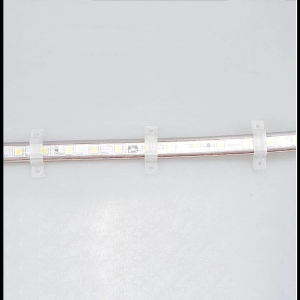 Soporte de fijación para tira LED 220V AC en pared de PVC transparente