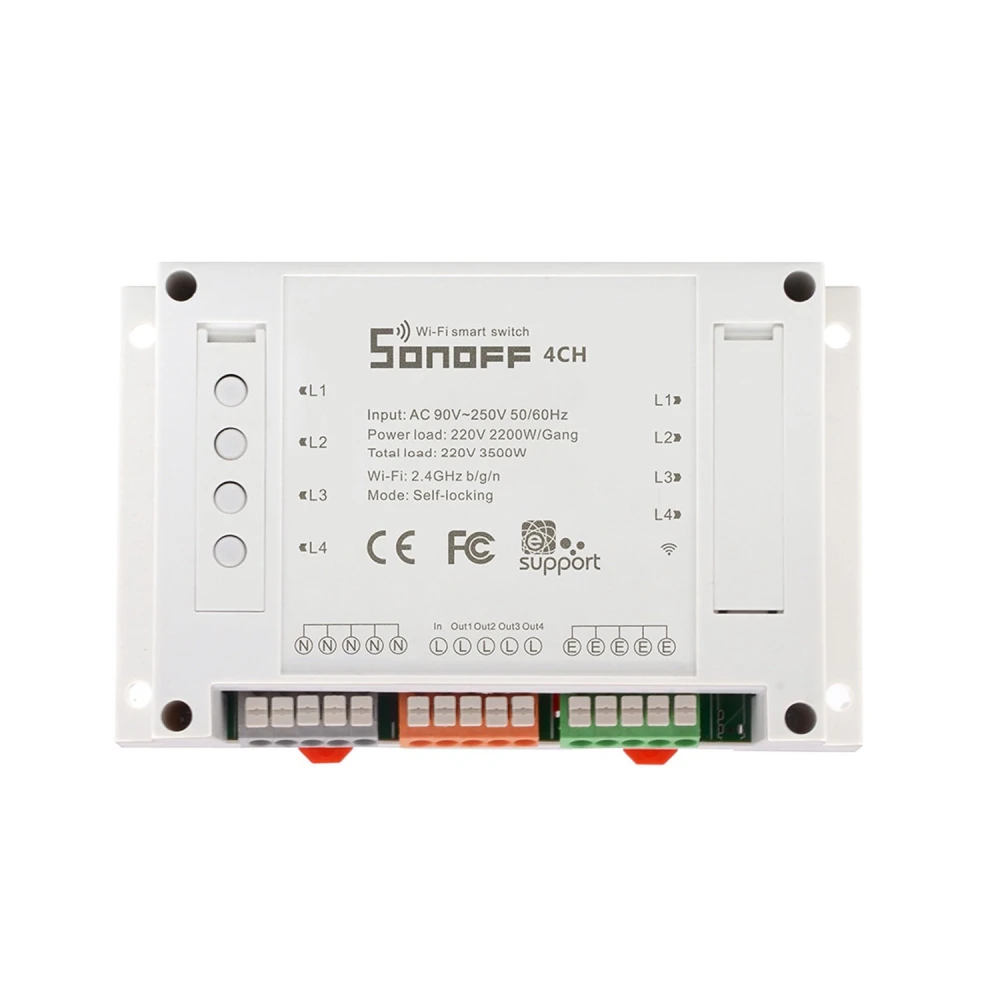 Sonoff WiFi-brytare 4 kanaler för smart hem med Alexa och Google Home