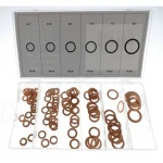 Set med 110 kopparbrickor i flera storlekar för reparation och bil