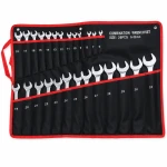 Set med 26 Kombinationsnycklar Ring-Öppen 6-32mm Cr-V Stål med Väska