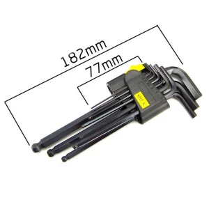 TSX TOOL Långa insexnycklar med kula 9 delar 1,5-10 mm för bil och motorcykel