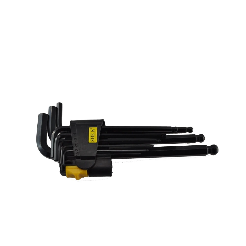 Juego profesional de llaves allen largas con bola para uso en coche, moto y bicicleta