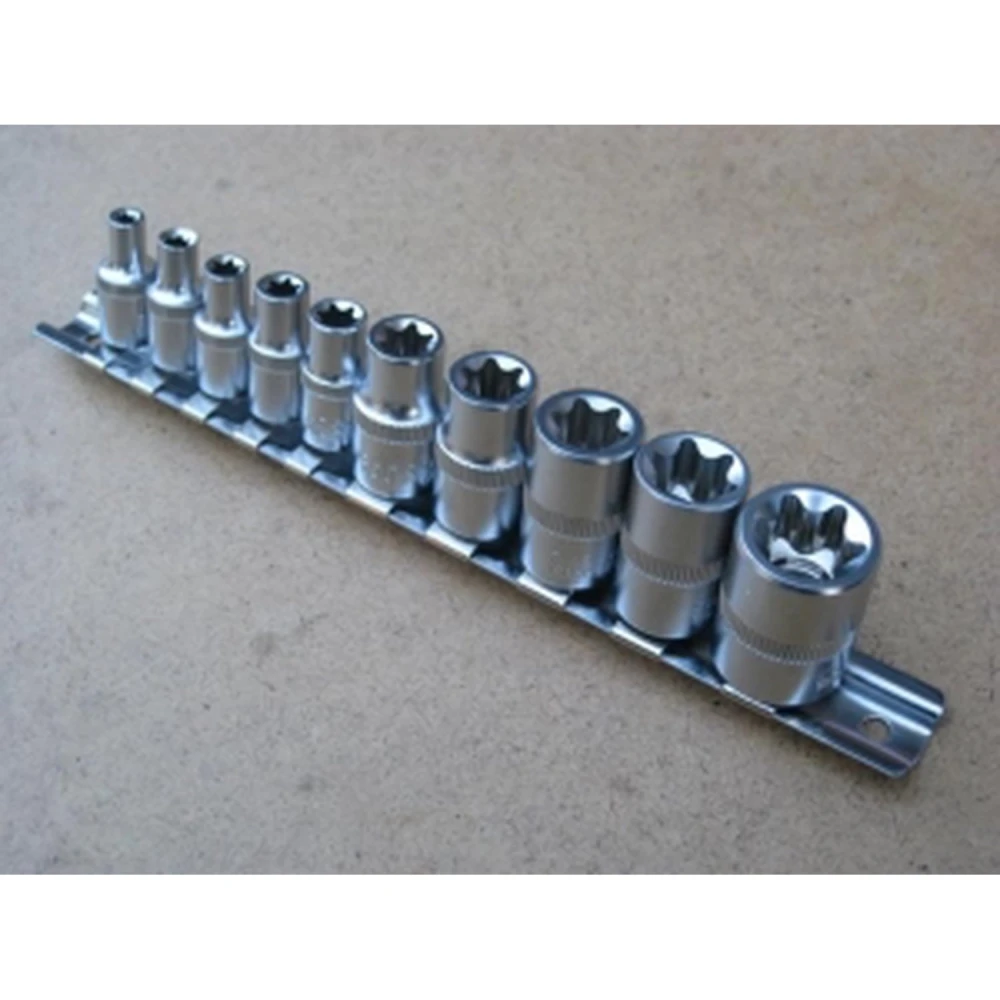 Torx hylsnyckelsats 1/4 - 10 delar TSX TOOL i kromvanadin