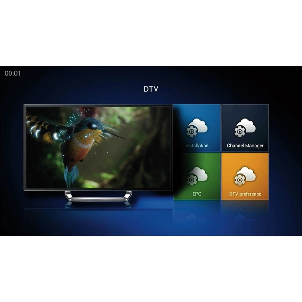 Kii Pro dubbel tuner DVB-S2 DVB-T2 Android TV Box 2GB/16GB 4K