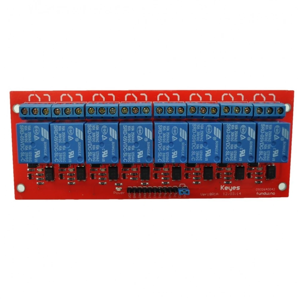 8-kanals reläkort 5V för Arduino - kompatibelt satkit
