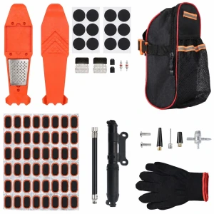 TSX TOOL Punkteringsreparationskit Moto Cykel 81 Delar Stickor Stansverktyg Tubeless