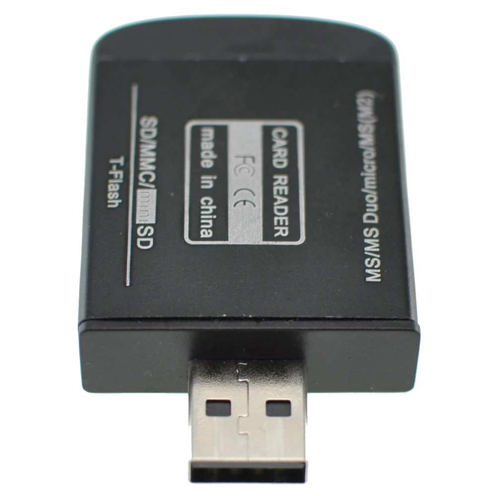 Allt-i-ett USB 2.0 minneskortläsare för Micro SD, MMC, SDHC, TF och M2