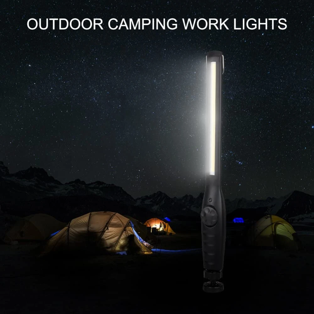 Uppladdningsbar LED verkstadslampa med 4 lägen och magnetfot för verkstad och bilar