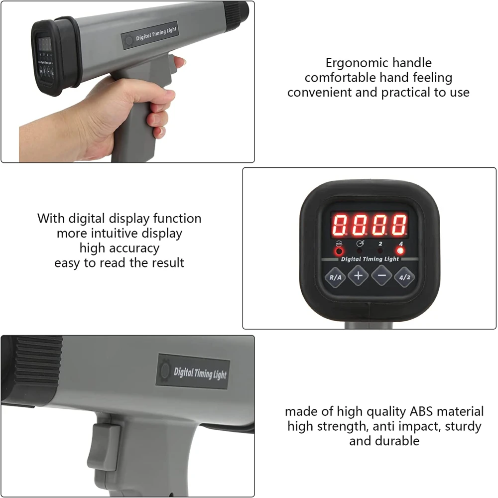 Digital induktiv tändinställningslampa för bil och motorcykel 12V med klämmor