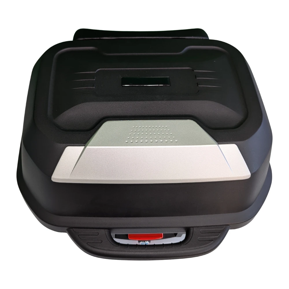 Motorcykel topbox 47L - universell avtagbar topbox med lås och ryggstöd