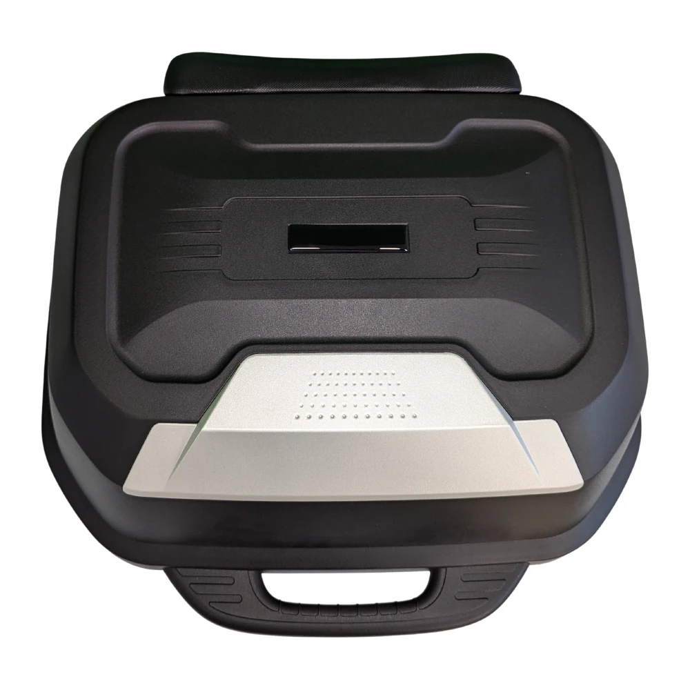 Motorcykel topbox 47L - universell avtagbar topbox med lås och ryggstöd