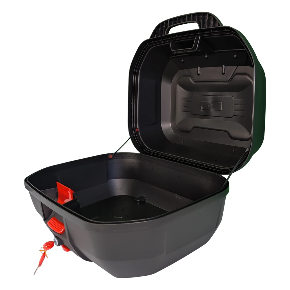 Motorcykel topbox 47L - universell avtagbar topbox med lås och ryggstöd