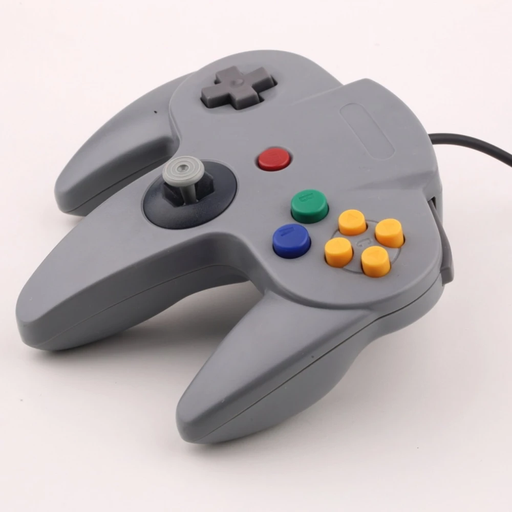 Kompatibel Nintendo 64-handkontroll med originalkontakt och svart kabel
