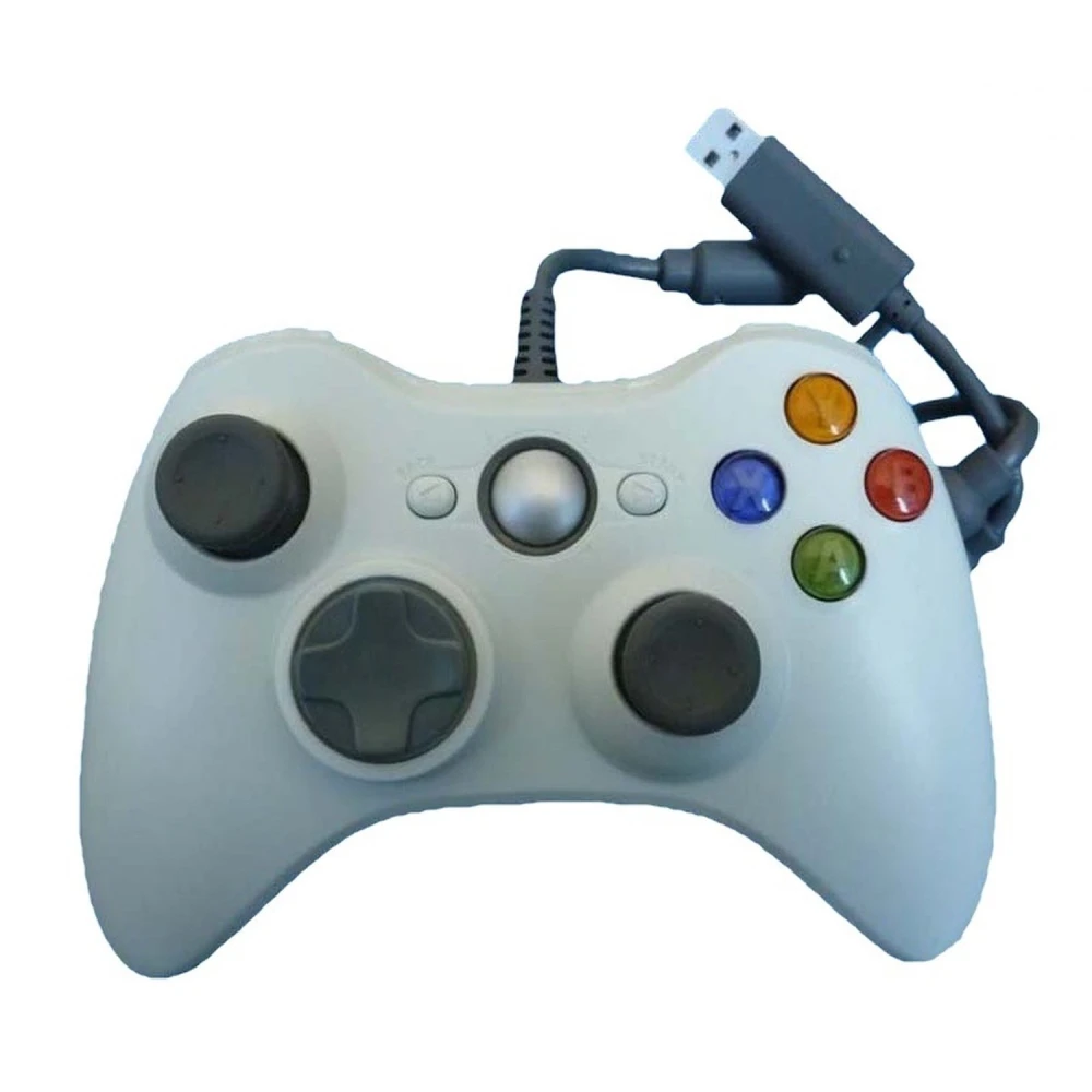 Xbox 360-kompatibel trådad handkontroll vit - ergonomisk och precis
