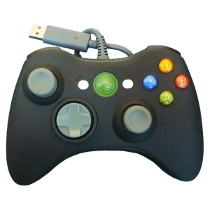 Svart kompatibel Xbox 360-handkontroll med kabel för maximal komfort och kontroll